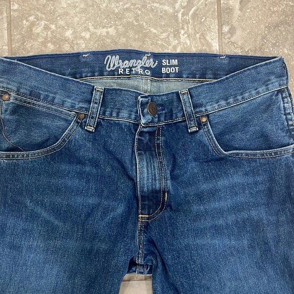 WRANGLER RETRO RIVER WASH SLIM BOOT CUT 77MWZRW fits 32”W - Picture 8 of 13